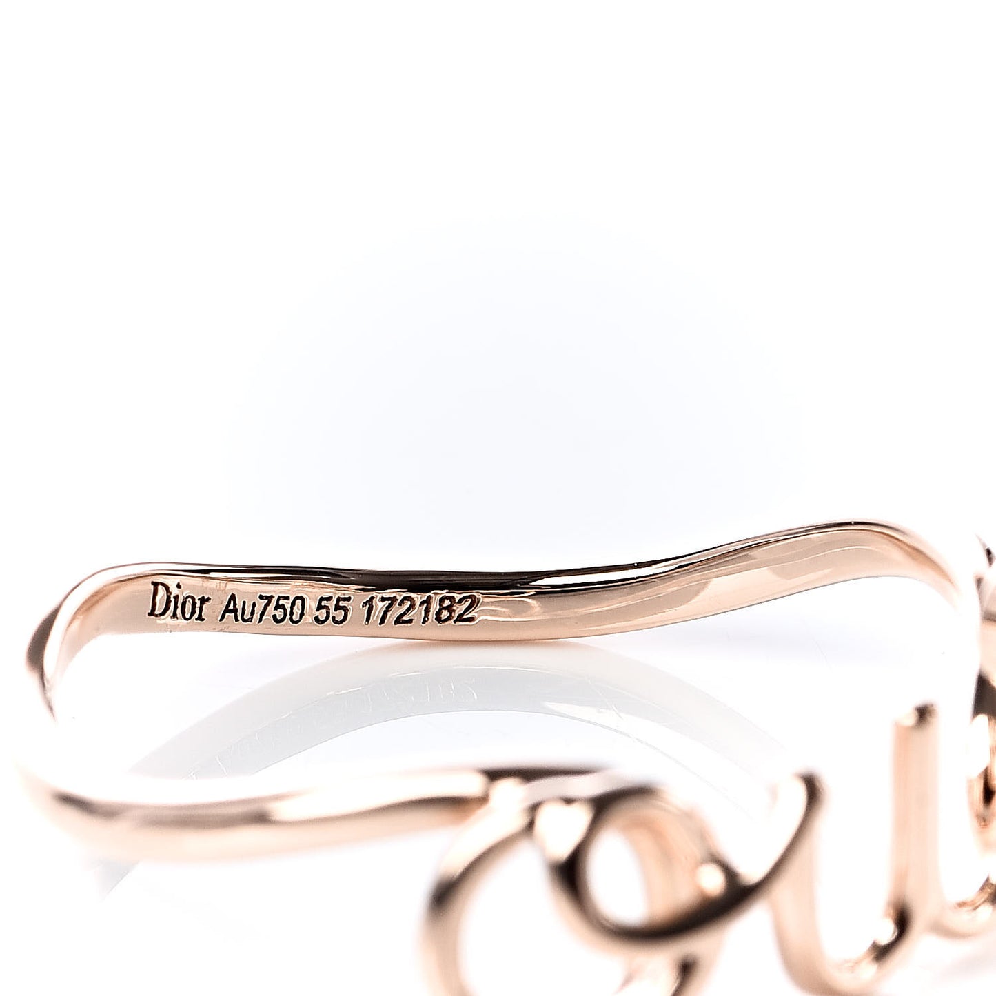 18K Rose Gold Diamond Oui Ring 54 7