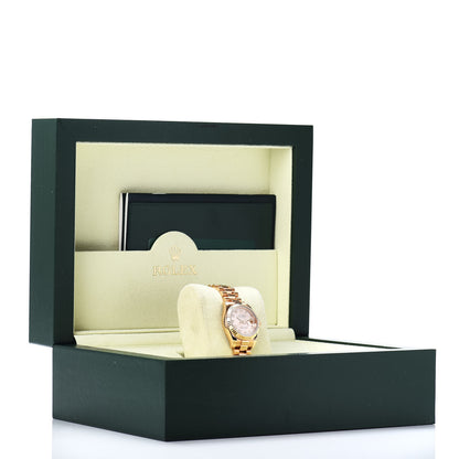 Rolex 18K Everose Gold 26mm Oyster Perpetual Datejust President Watch Champagne Roman 179175 6 of 6