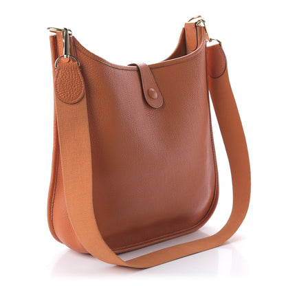 Hermes Taurillon Clemence Evelyne PM Orange 3 of 9