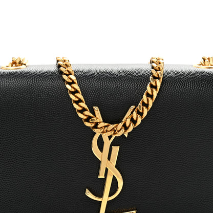 Saint Laurent Grain De Poudre Small Monogram Kate Satchel Black 7 of 10
