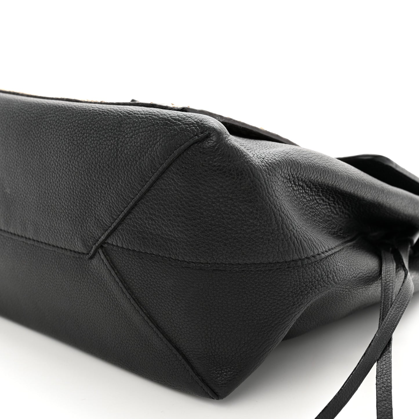 Calfskin Snakeskin Lockme MM Black