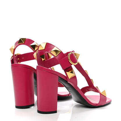 Valentino Garavani Calfskin Roman Stud T-Strap 90mm Sandals 40.5 Blossom 4 of 8