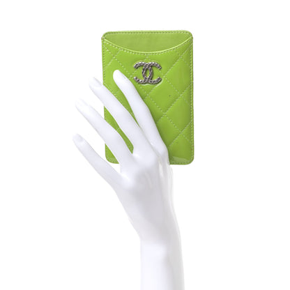 Chanel Patent Quilted Brilliant iPhone Case Green 2 of 8