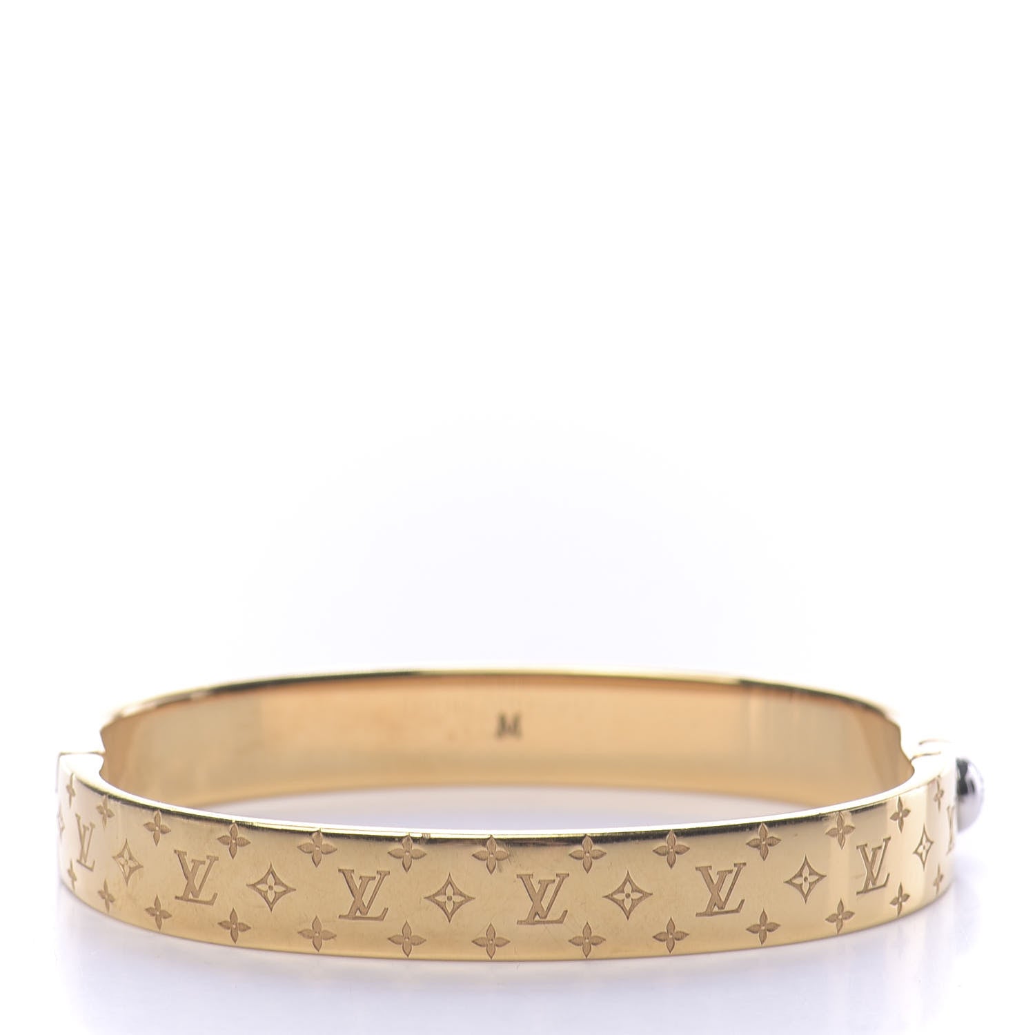 Louis Vuitton Brass Monogram Nanogram Cuff M Gold 3 of 8