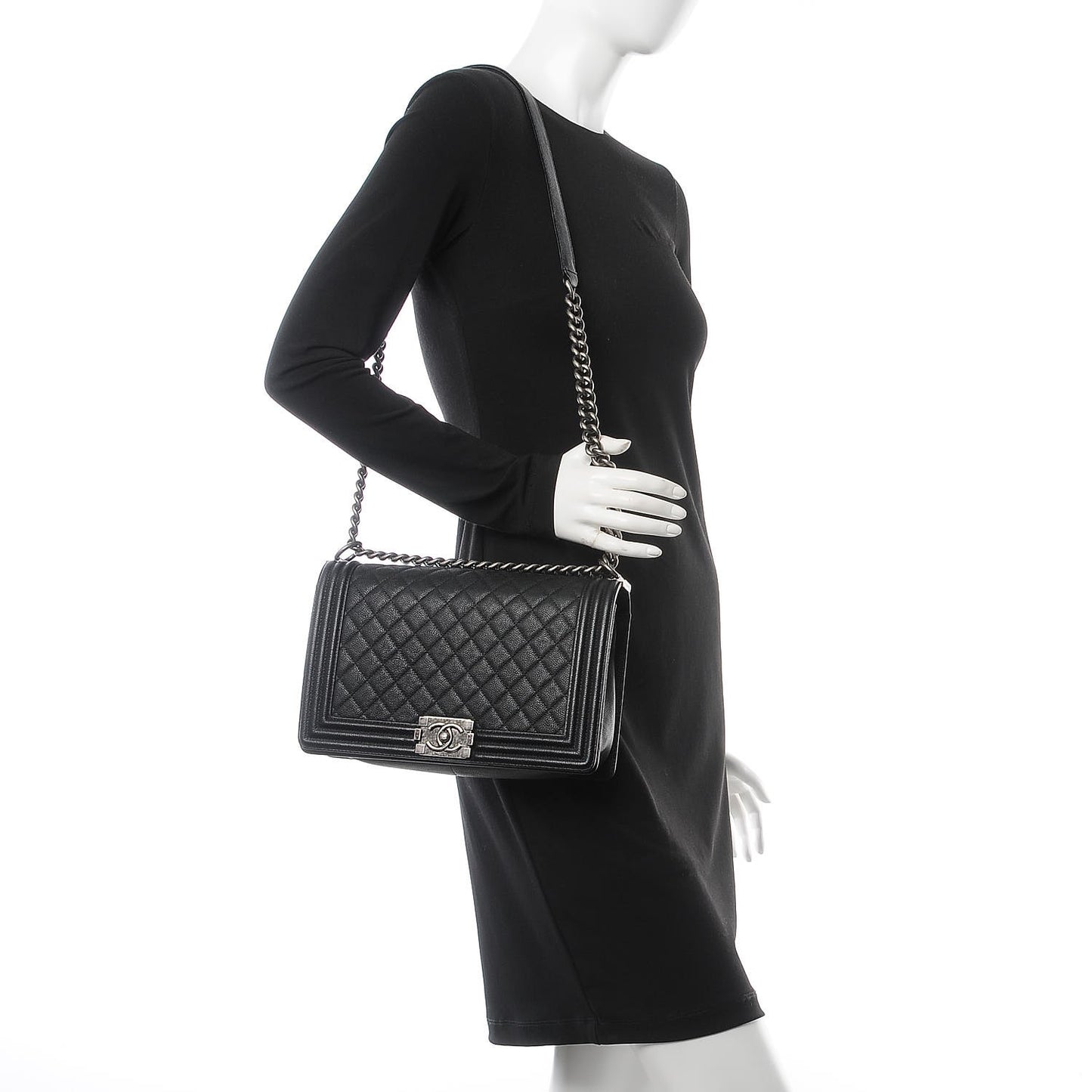 Caviar Quilted New Medium Boy Flap Black