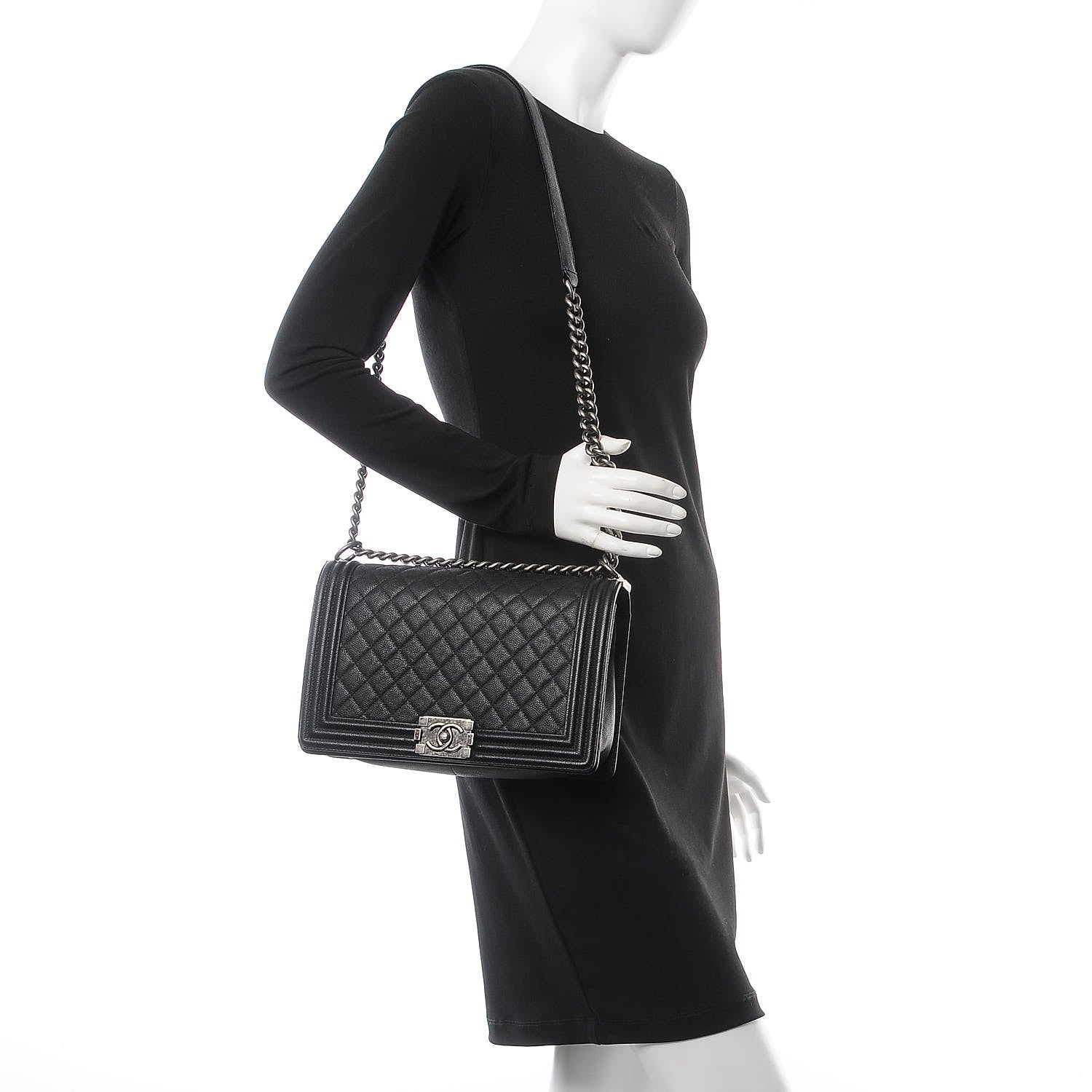 Chanel Caviar Quilted New Medium Boy Flap Black 2 of 8