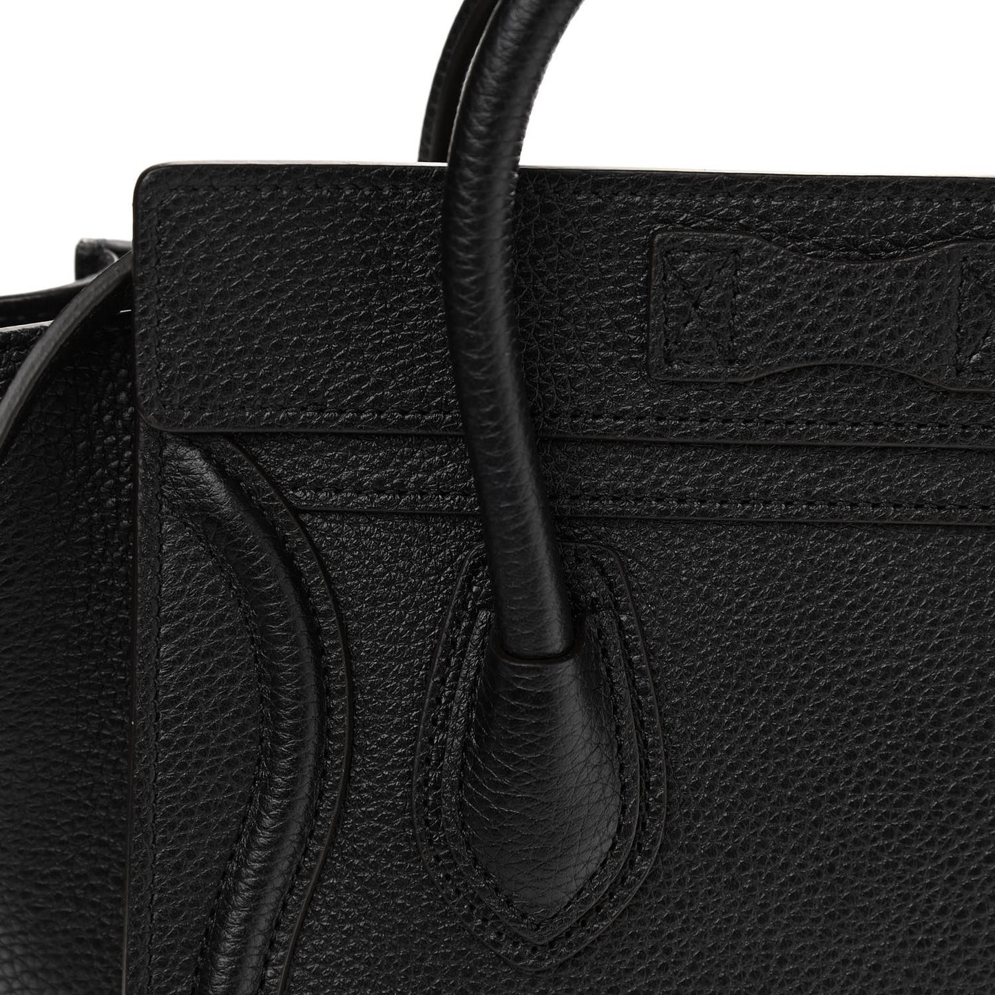 Drummed Calfskin Nano Luggage Black