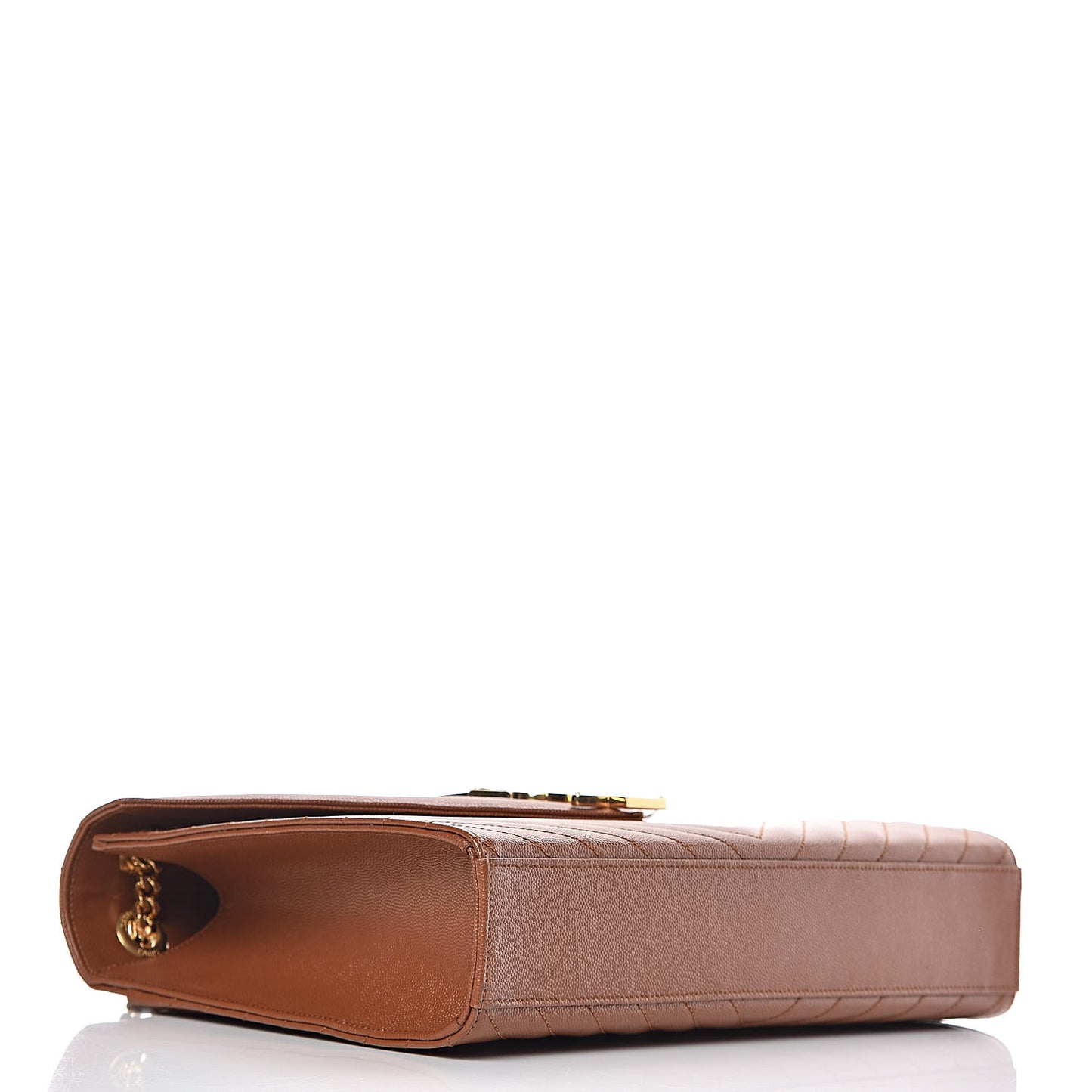 Grain De Poudre Matelasse Chevron Large Monogram Satchel Tan