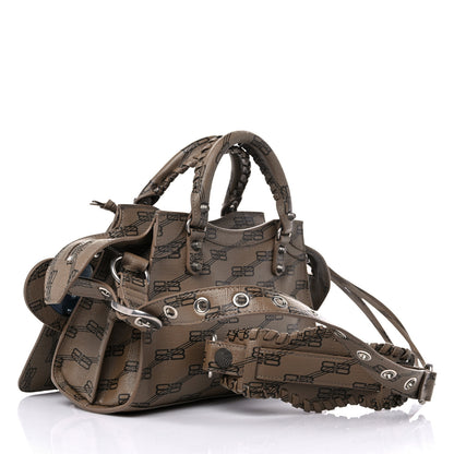 Balenciaga Coated Canvas BB Monogram Neo Cagole Handbag XS Beige Brown 3 of 9