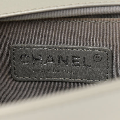 Chanel Metallic Lambskin Quilted Medium Boy Flap Silver 6 of 13