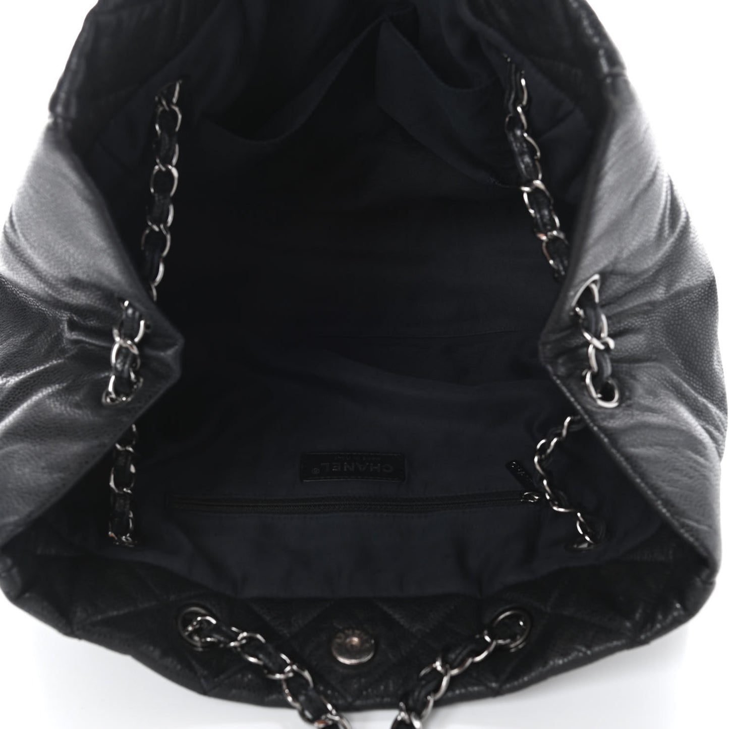 Soft Caviar Quilted Large Cells Tote Black