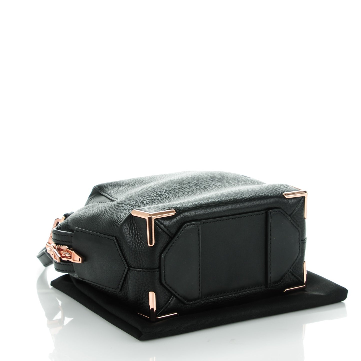 Pebbled Calfskin Mini Emile Black Rose Gold Hardware