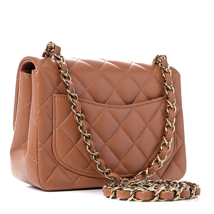 Chanel Lambskin Quilted Mini Square Flap Brown 3 of 10