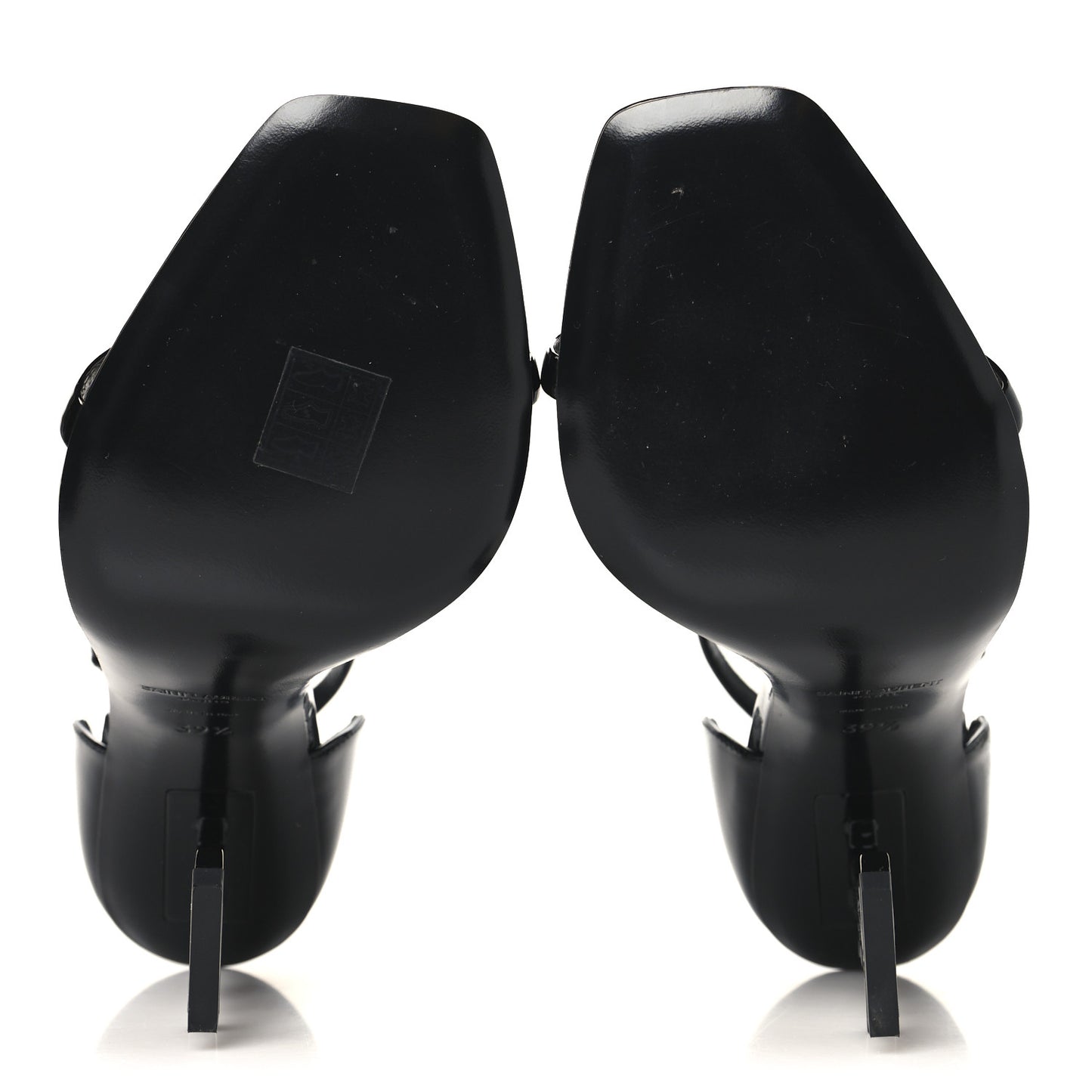 Patent Calfskin Opyum 110 Sandals 39.5 Black