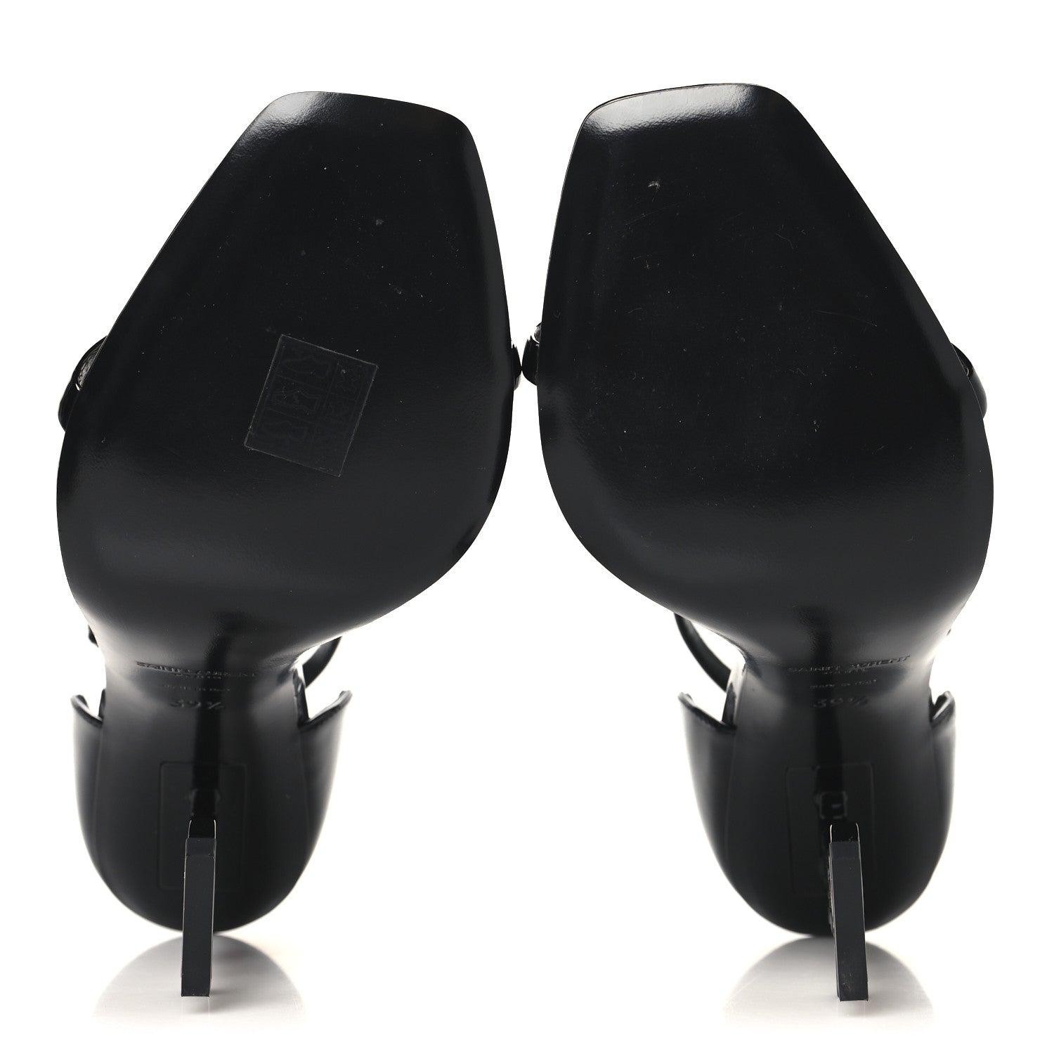 Saint Laurent Patent Calfskin Opyum 110 Sandals 39.5 Black 6 of 10