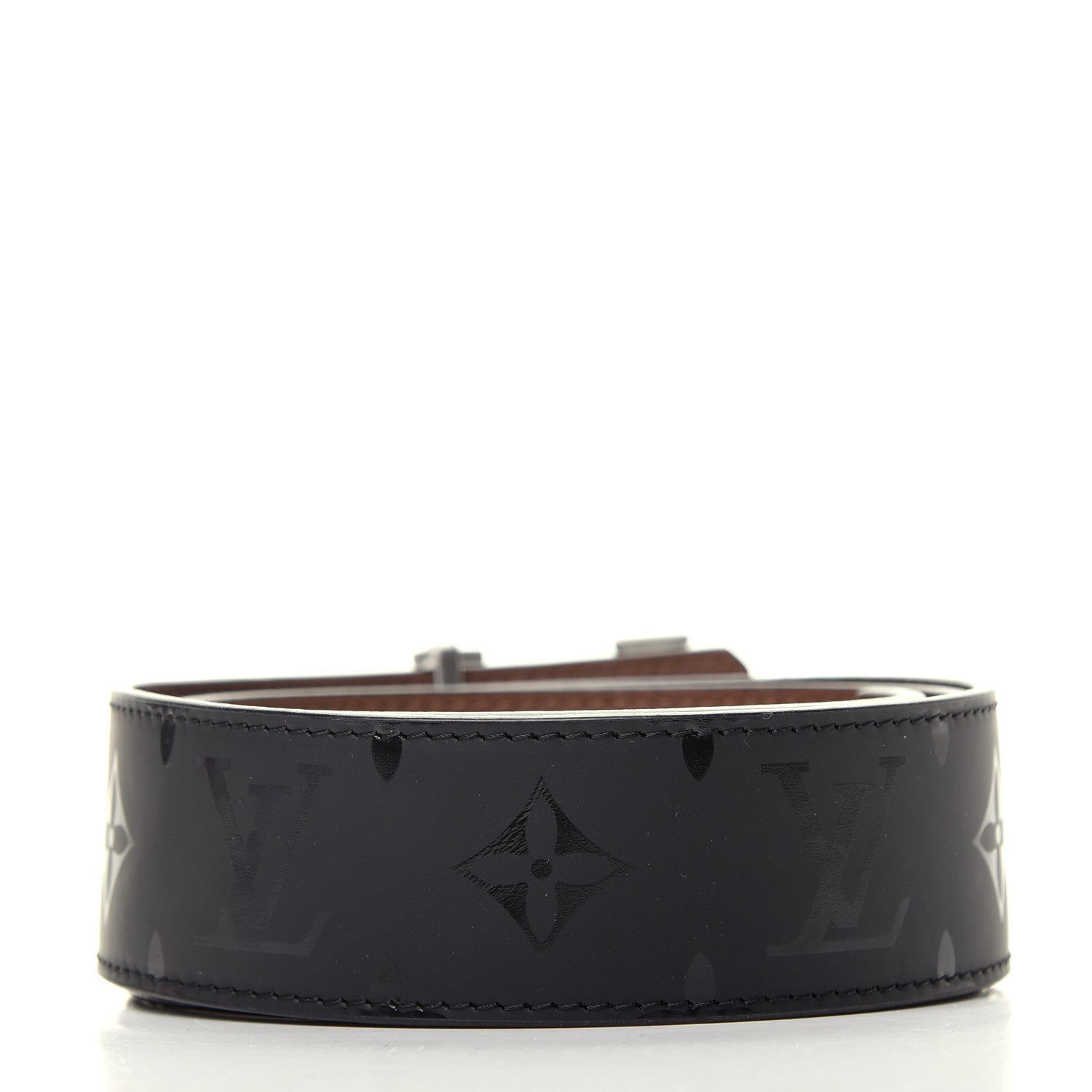 Louis Vuitton Monogram Eclipse Taigarama 40mm LV Initiales Reversible Belt 90 36 Black 2 of 5