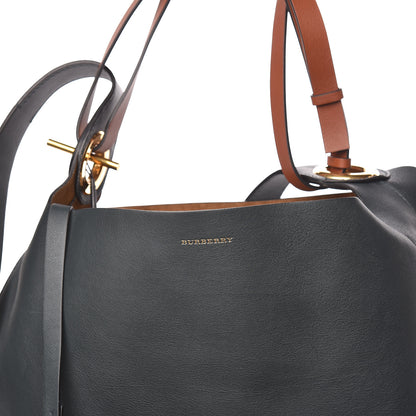 Versace BURBERRY Calfskin Medium Grommet Detail Tote Grey 12 of 13