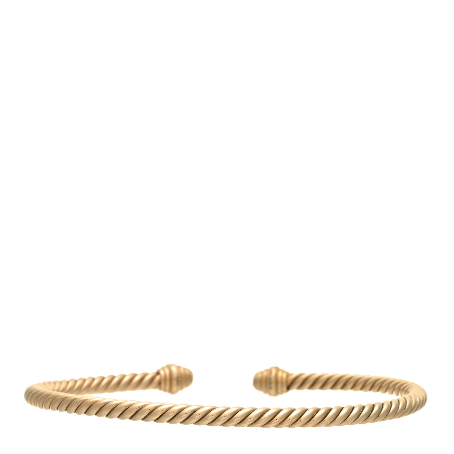 David Yurman 18K Yellow Gold Diamond 3mm Cablespira Bracelet 3 of 5