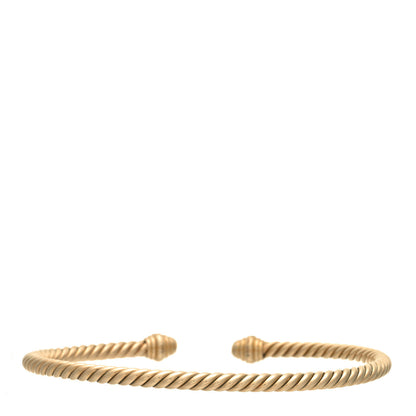 David Yurman 18K Yellow Gold Diamond 3mm Cablespira Bracelet 3 of 5