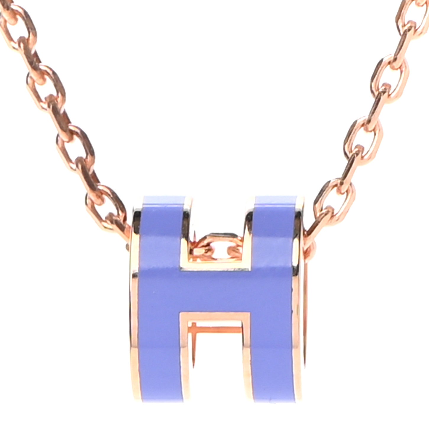 Hermes Rose Gold Mini Pop H Pendant Necklace Lilas 4 of 8