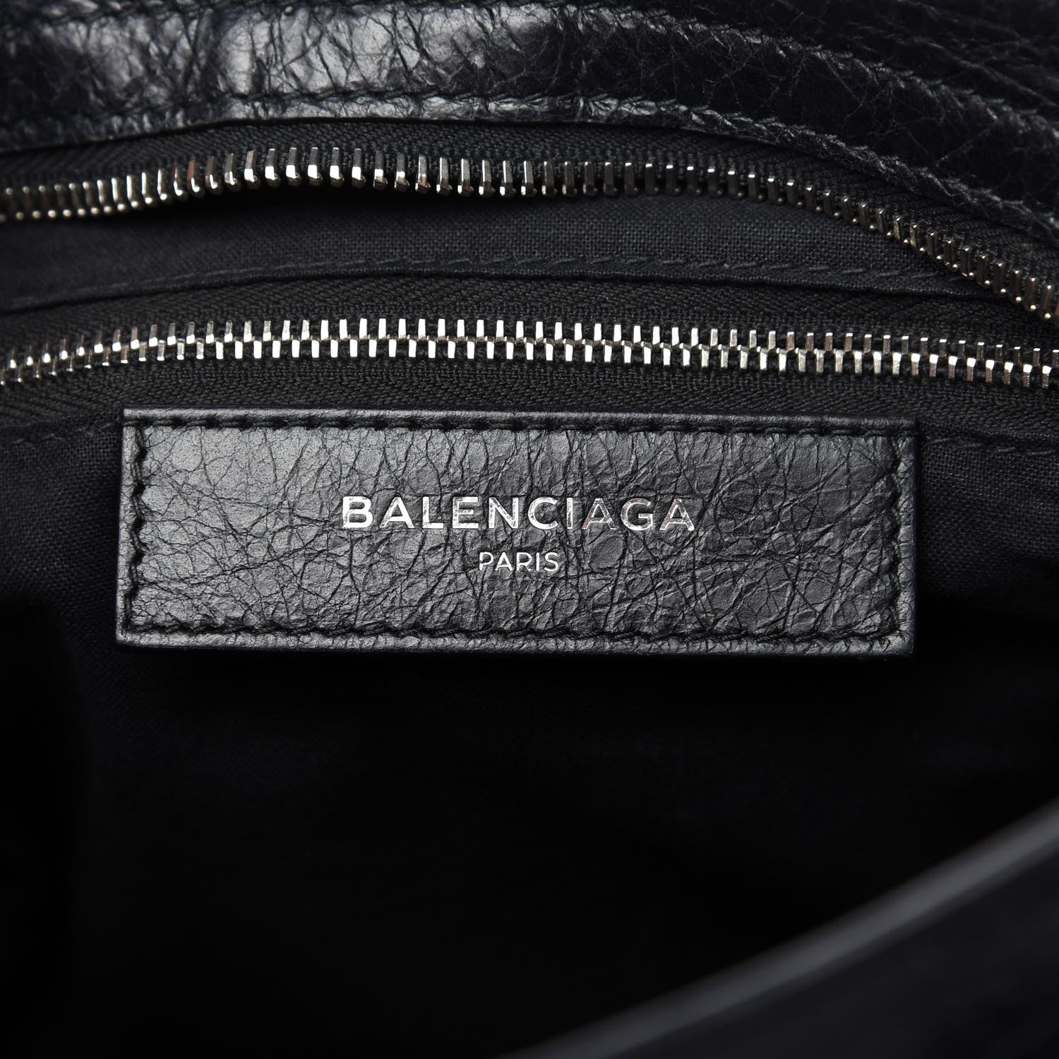 Balenciaga Agneau Classic Silver Hardware S City Logo Strap Black White 8 of 9