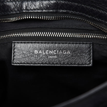 Balenciaga Agneau Classic Silver Hardware S City Logo Strap Black White 8 of 9