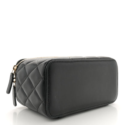 Chanel Lambskin Quilted Small Top Handle Vanity Case With Chain Black 4 of 10