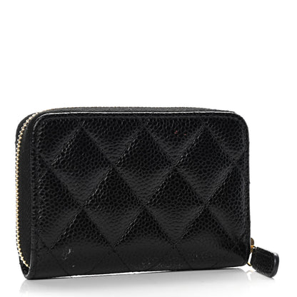 Chanel Caviar Quilted Zip Coin Purse Black 3 of 13