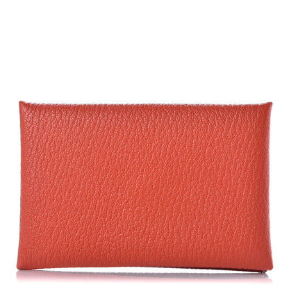 Hermes Chevre Mysore Calvi Card Case Capucine 1 of 7