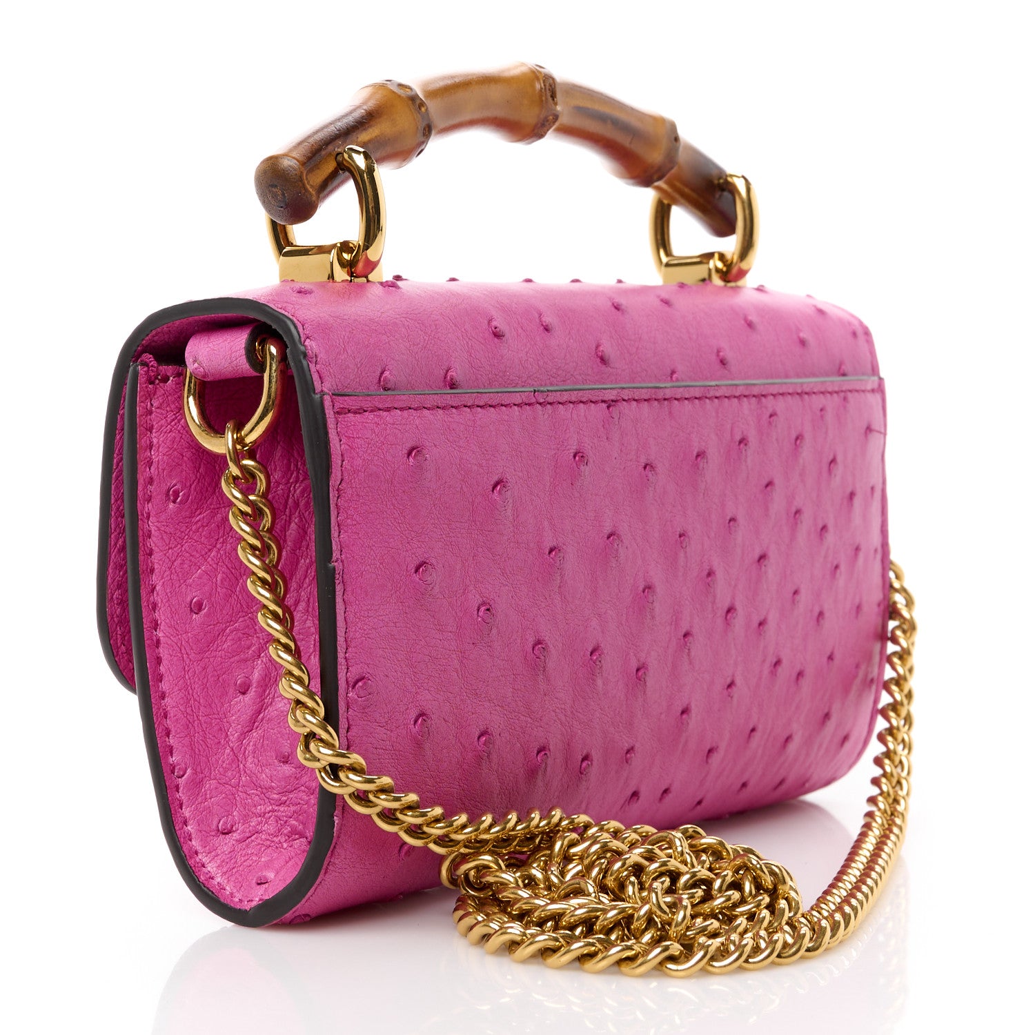 GUCCI ピンク　パープル ヘビ革 クラッチバッグ Gucci Ostrich Mini Diana Bag Pink 1511878 – FASHIONPHILE