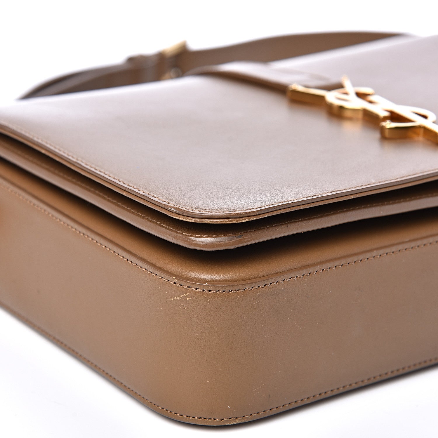 Saint Laurent Smooth Calfskin Medium Classic Monogram Universite Bag Dark Beige 7 of 17