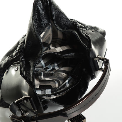 Burberry Calfskin Warrior Hobo Black 5 of 9