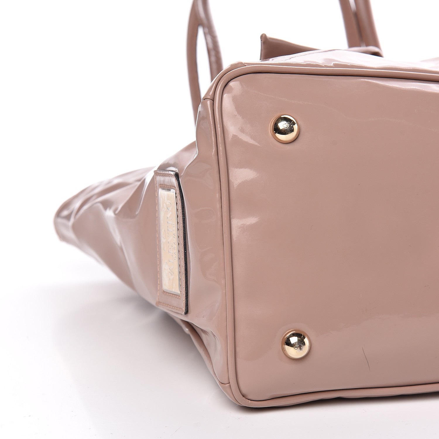 Valentino Garavani Patent Lacca Bow Tote Poudre 8 of 10