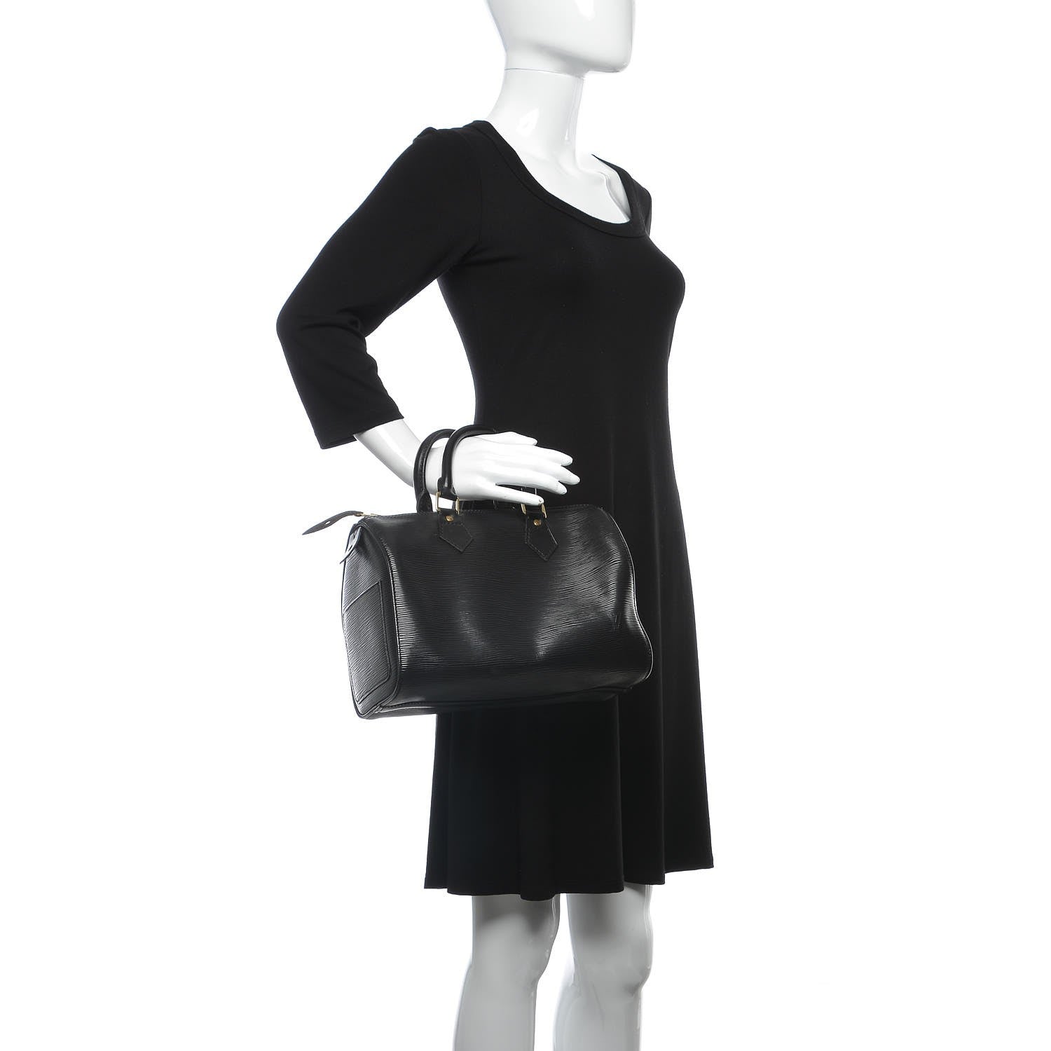 Louis Vuitton Epi Speedy 25 Black 2 of 7