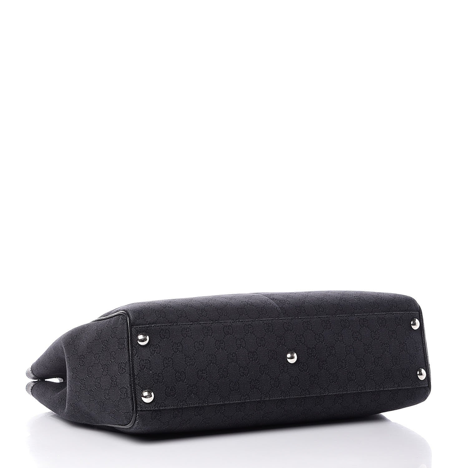 Gucci Denim Monogram Tote Black 4 of 12