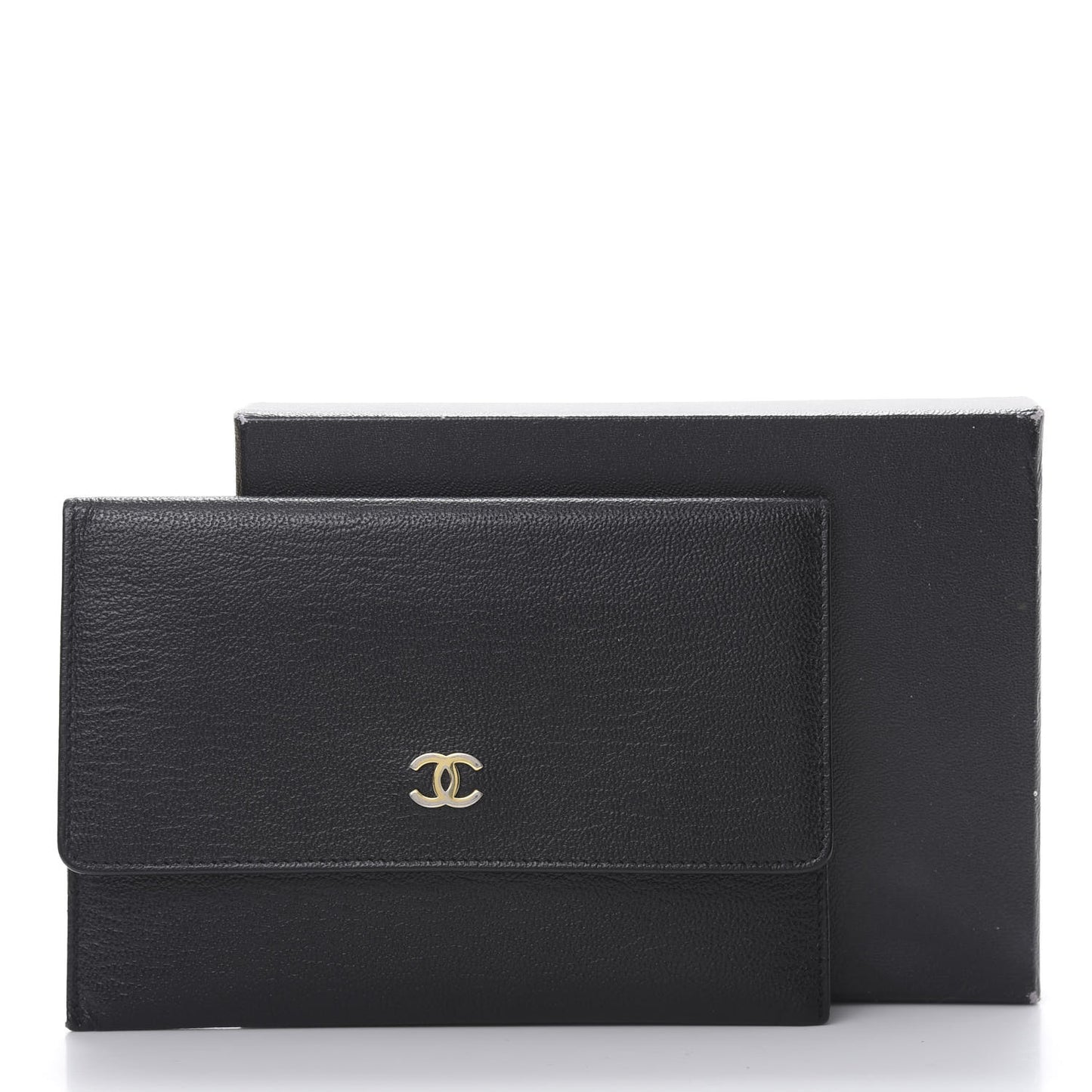 Goatskin CC Flap Wallet Black