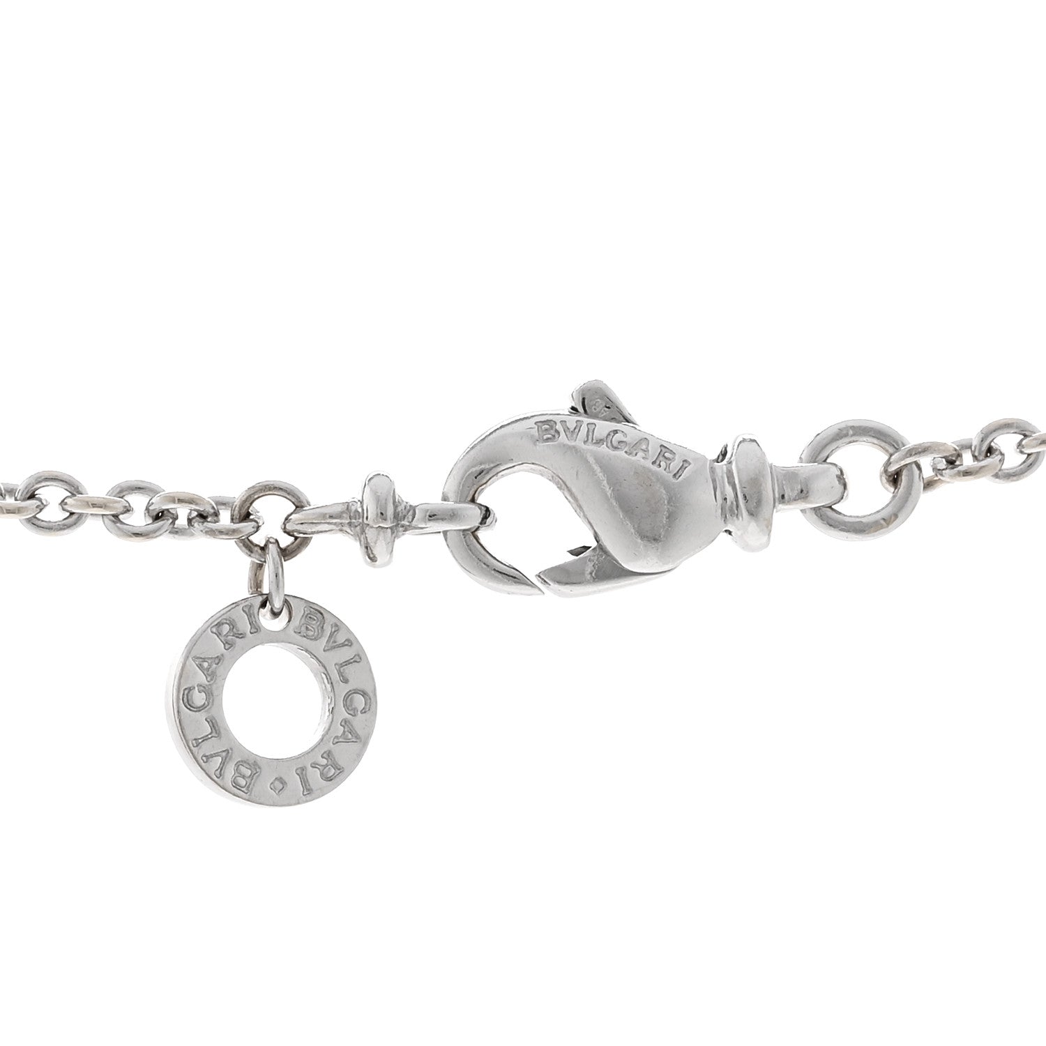 Bulgari 18K White Gold Diamond BVLGARI BVLGARI Pave Pendant Necklace 4 of 4