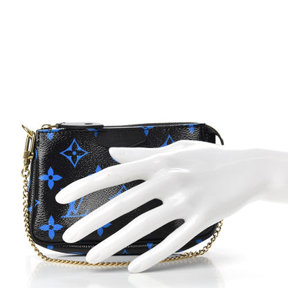 Louis Vuitton Colored Monogram Mini Pochette Accessories Blue Black 2 of 7
