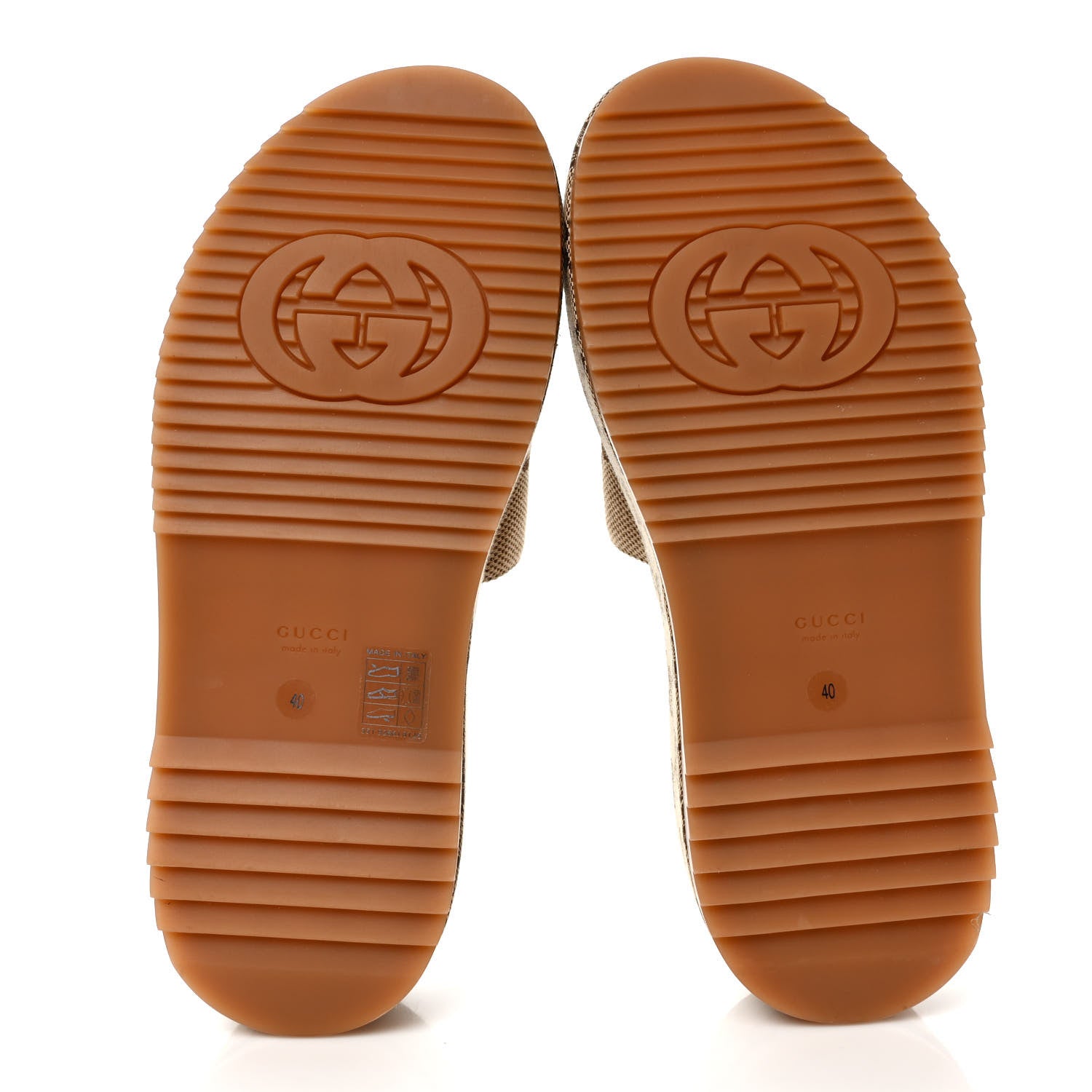 Gucci Monogram Maxi GG Angelina Platform 55mm Slide Sandals 40 Camel Ebony 5 of 8