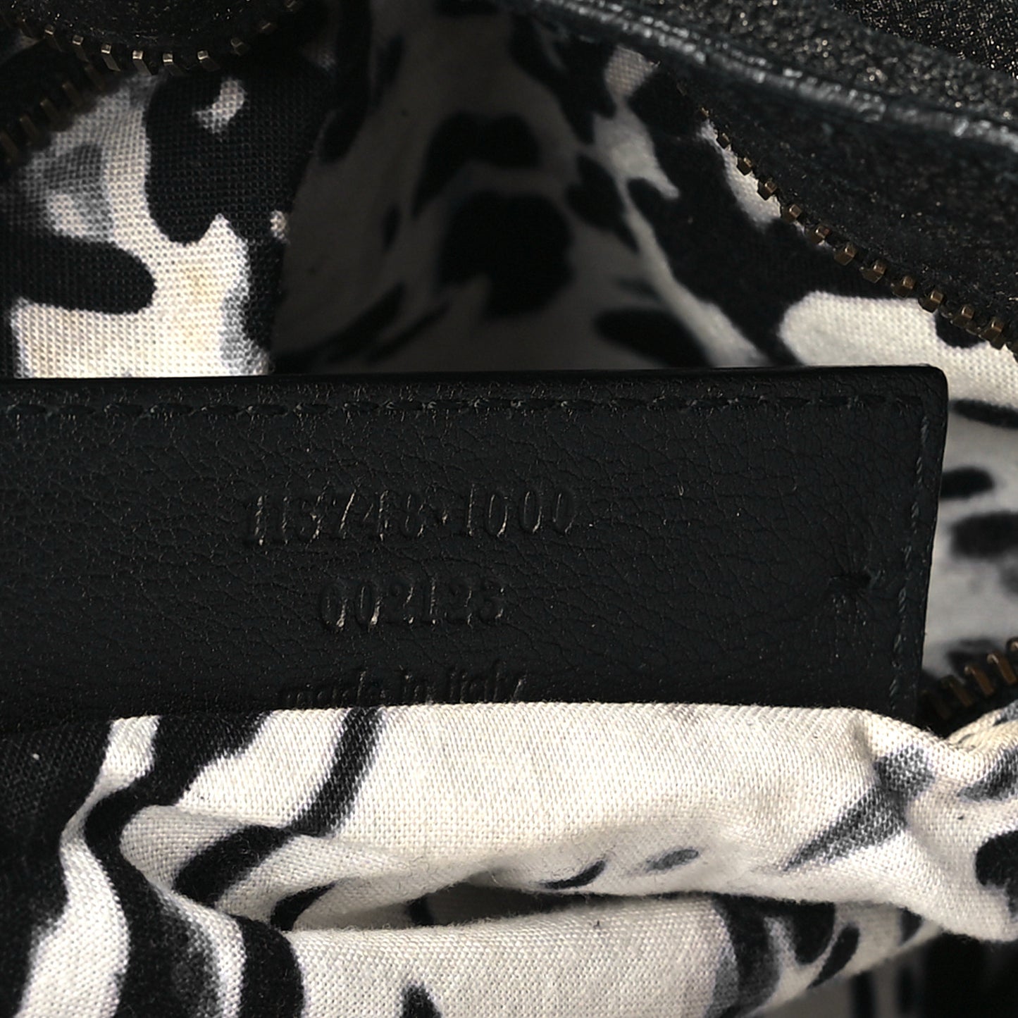 Metallic Craquele Calfskin Classic Hardware City Black