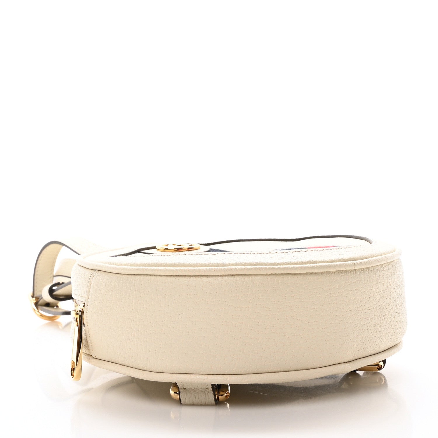 Gucci Textured Calfskin Web Mini Ophidia Round Backpack Mystic White 4 of 9
