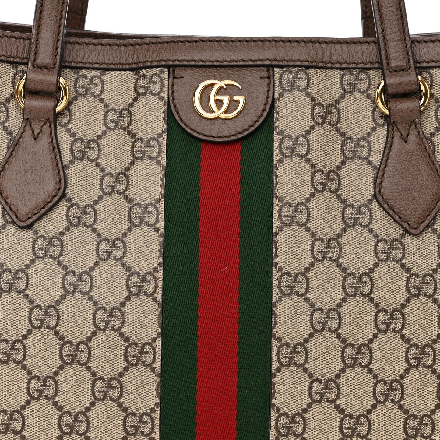 GG Supreme Monogram Medium Ophidia Shopping Tote Brown