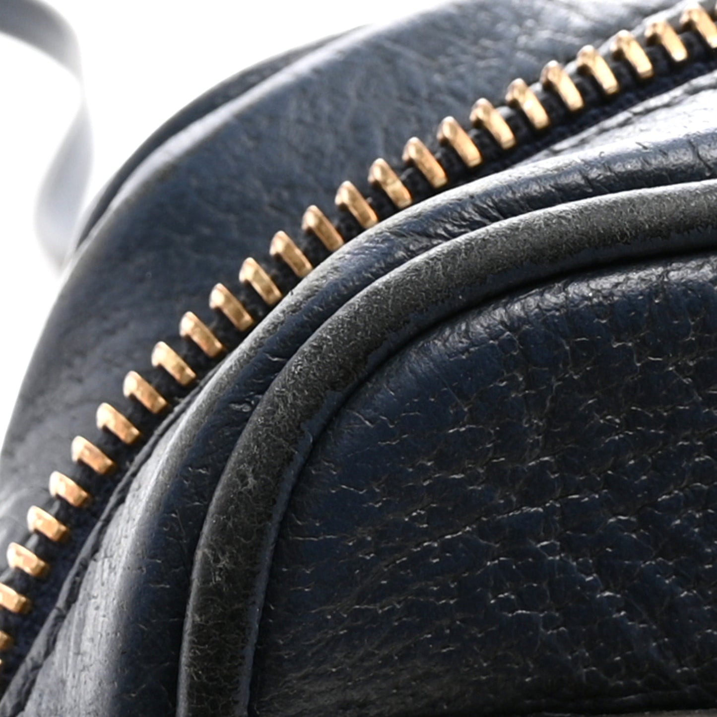 Textured Calfskin Web Mini Ophidia Shoulder Bag Blue Agata
