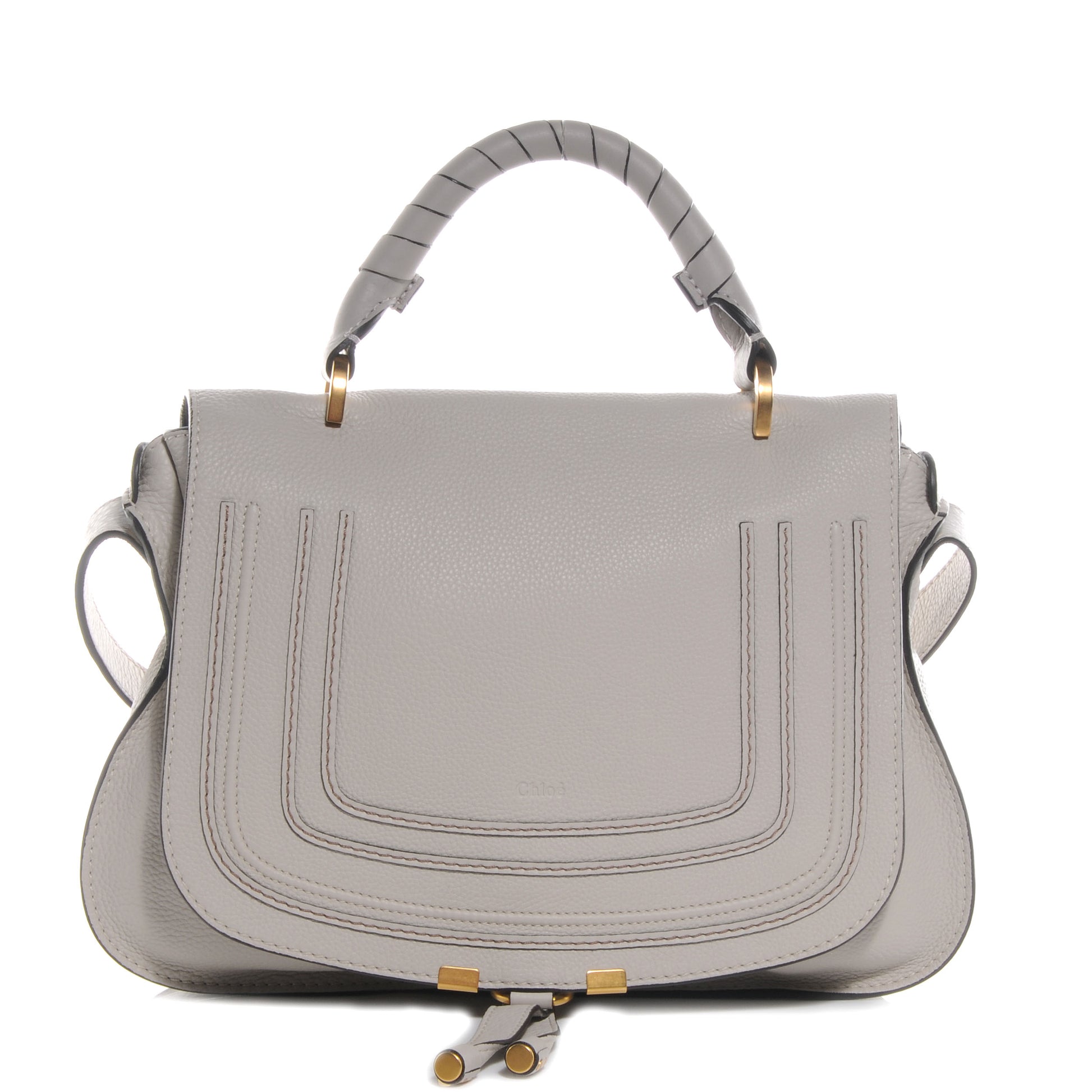 Chloe Calfskin Marcie Top Handle Bag Dove 1 of 9