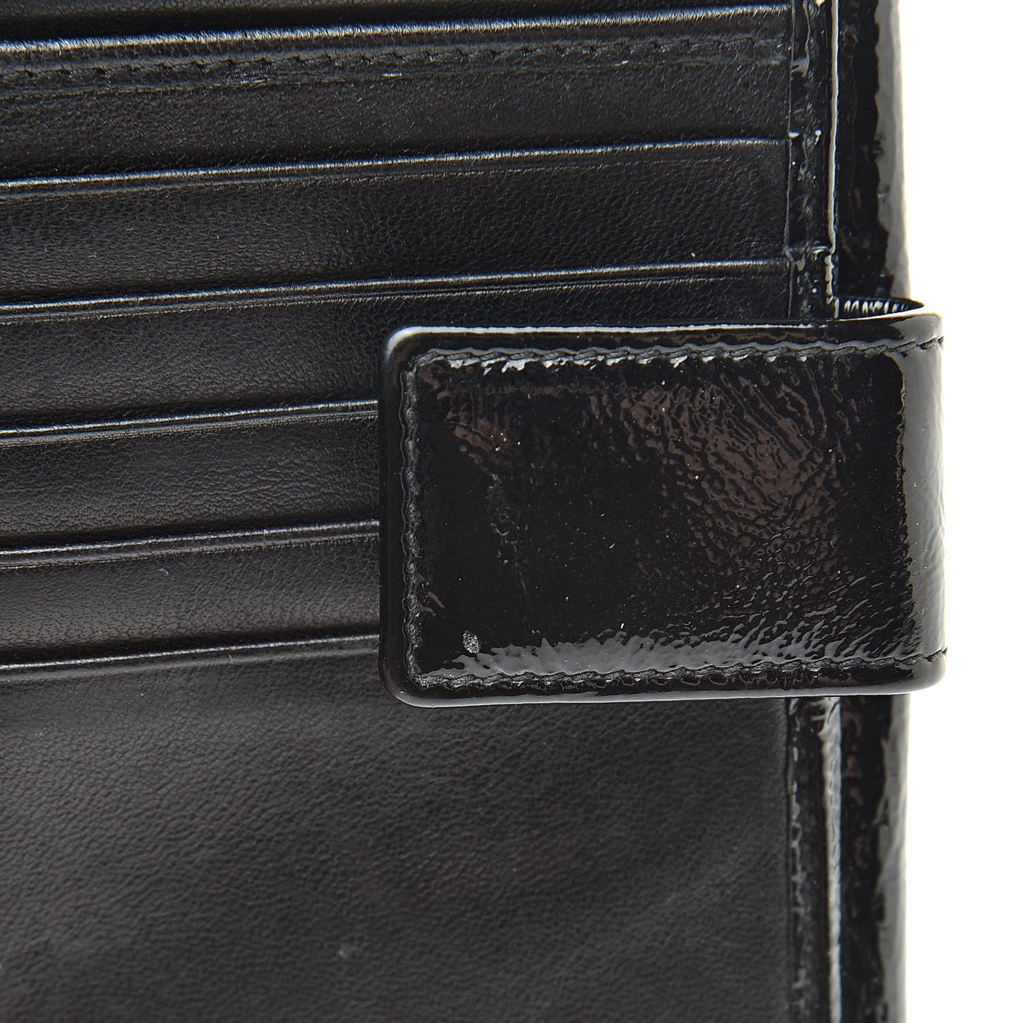 Patent Y-Mail French Wallet Black