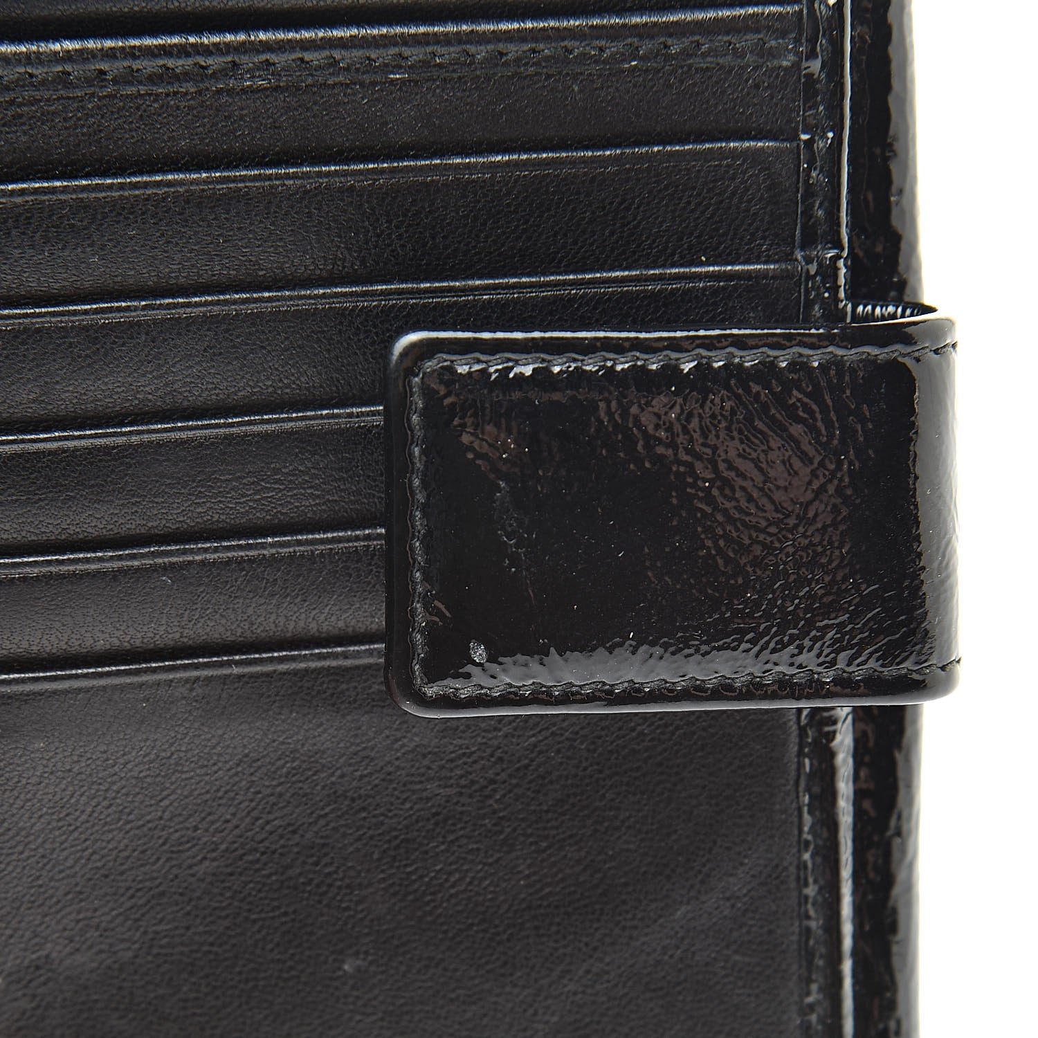 Saint Laurent Patent Y-Mail French Wallet Black 12 of 12