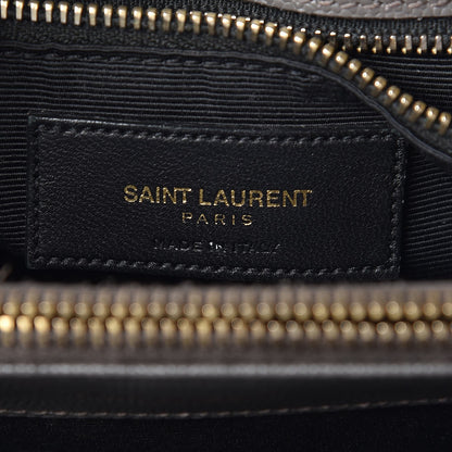 Saint Laurent Grain De Poudre Matelasse Chevron Monogram Shopping Bag Fog 6 of 14