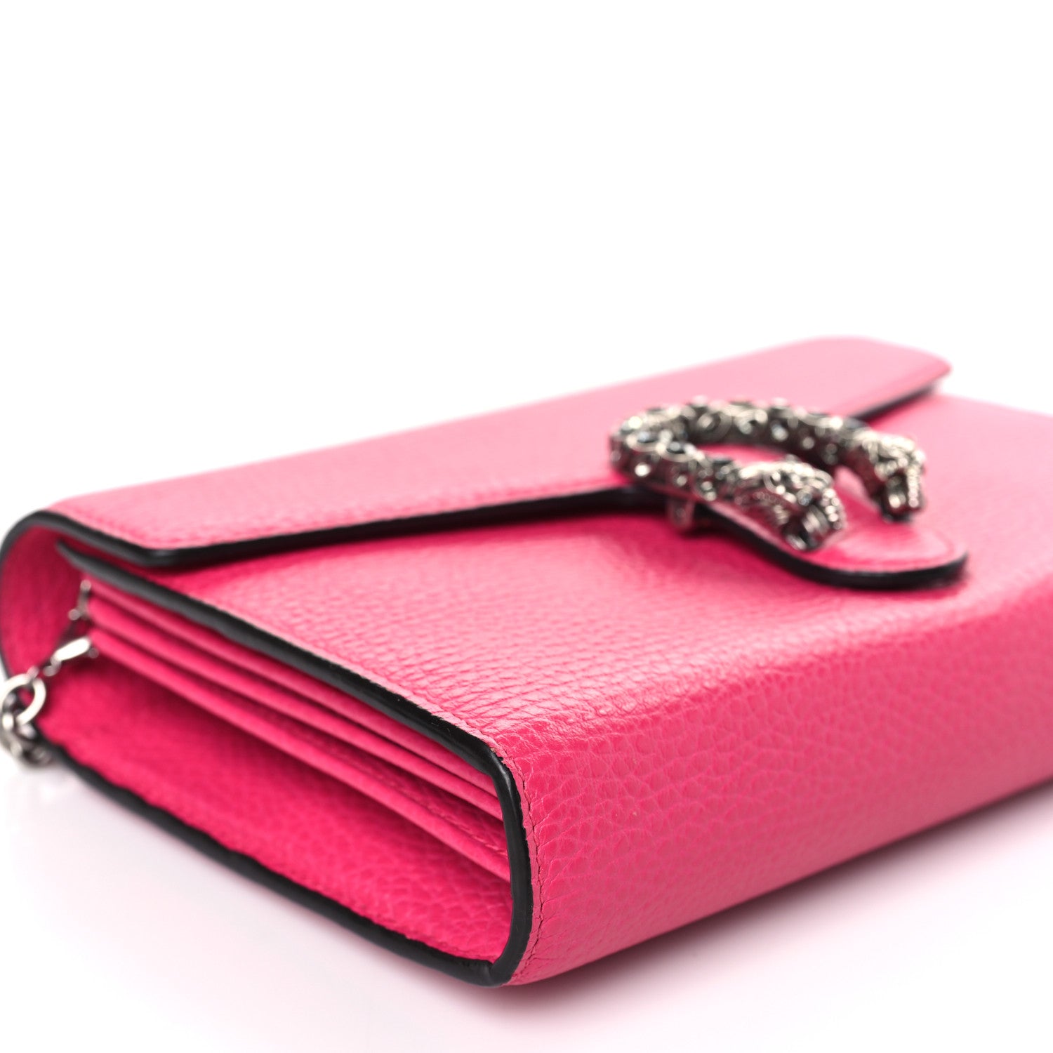 Gucci Dollar Calfskin Crystal Mini Dionysus Chain Wallet Box Pink 8 of 9