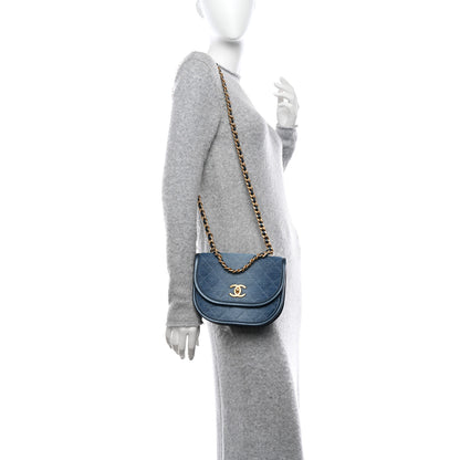 Chanel Washed Denim Quilted Small Messenger Flap Blue 2 of 10