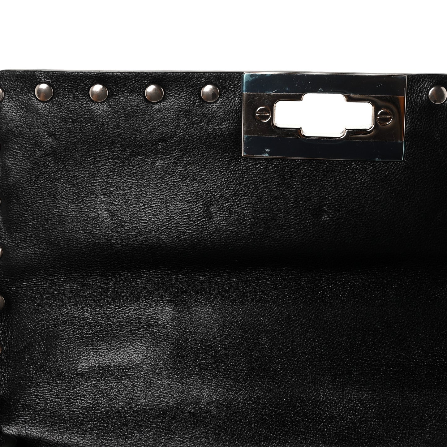 Lambskin Small Rockstud Spike Shoulder Bag Black